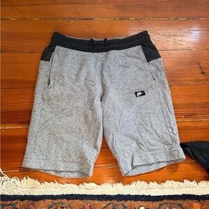 Nike Gray and Black Athletic Shorts with Relaxed Fit